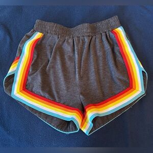 SweatyRocks Gray Shorts with Rainbow Trim